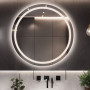 Круглое настенное зеркало со светодиодной LED-подсветкой Барнетт в интернет-магазине «Зеркала с подсветкой» фото