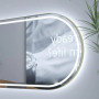 Овальное зеркало-капсула в тонкой золотой металлической раме с LED подсветкой Тренд 003 в интернет-магазине «Зеркала с подсветкой» фото