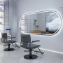 Овальное зеркало-капсула в тонкой золотой металлической раме с LED подсветкой Тренд 003 в интернет-магазине «Зеркала с подсветкой» фото